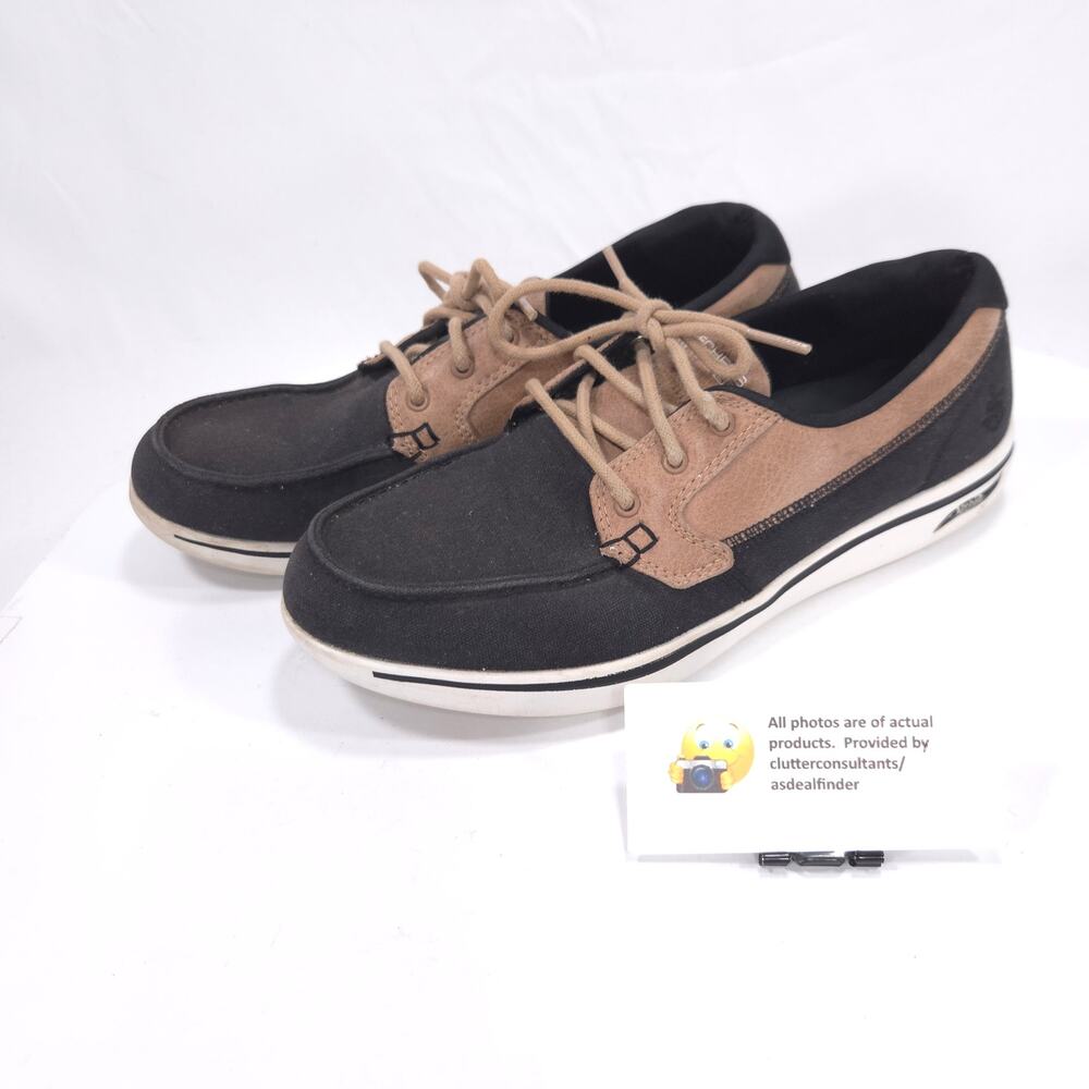 Skechers On The Go Arch Fit Boat Shoe Womens Size 9.5 136620 Black Tan